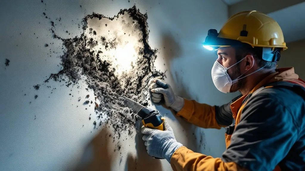 Mold hidden behind drywall South Florida — inspector discovering concealed mold growth behind walls during licensed GC inspection